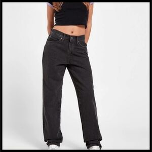 Levi's 94 Baggy Jeans High Rise Loose Straight Leg Black Denim Size 30 31 Waist